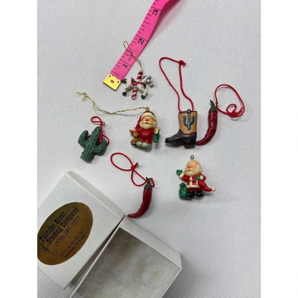 Vintage Southwestern Mini Christmas‎ Ornaments Set w/ Box Thunder River